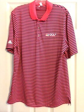 ADIDAS GOLF CHANNEL Striped Polo Size L  Excellent